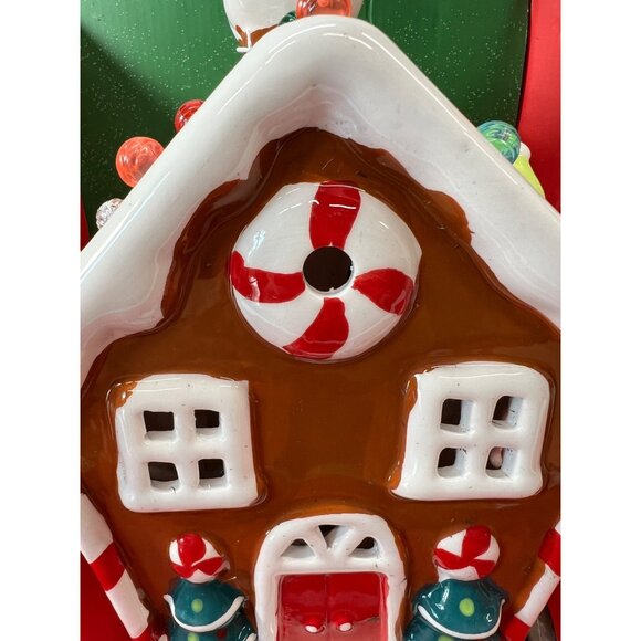 Lighted Christmas Gingerbread House Decor With Colorful Lights & Peppermint Acce - Picture 8 of 10
